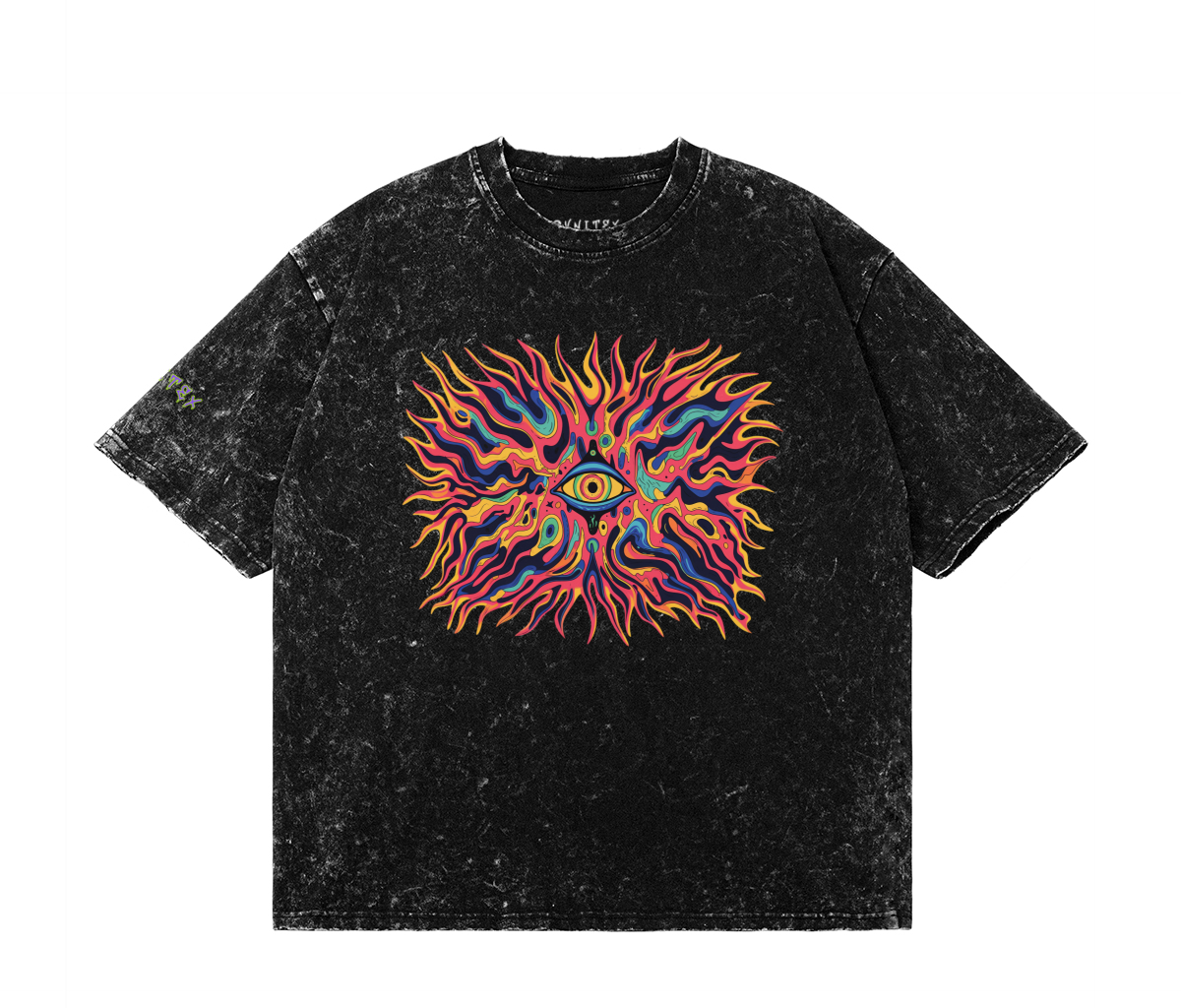 Dyed Black T-shirt Front Side